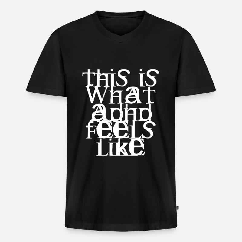 ADHS - Männer Premium Bio T-Shirt mit V-Ausschnitt - Schwarz