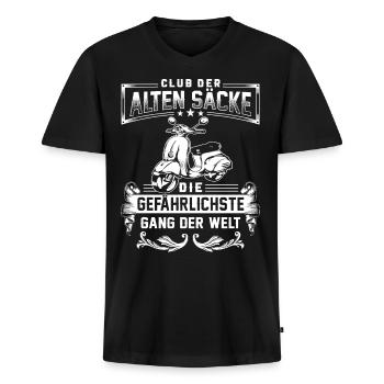 Club der alten Säcke Moped Club Mopedfahrer - Männer Premium Bio T-Shirt mit V-Ausschnitt - Schwarz - Vorne - Nico (187cm)