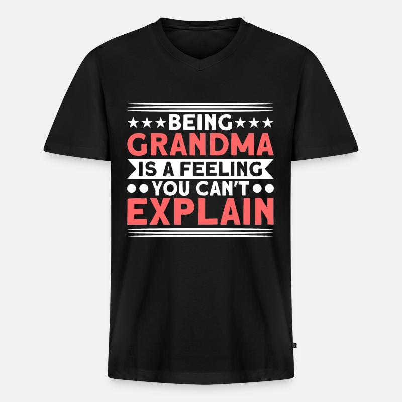 Großmama Oma Großmutter Geschenk - Männer Premium Bio T-Shirt mit V-Ausschnitt - Schwarz