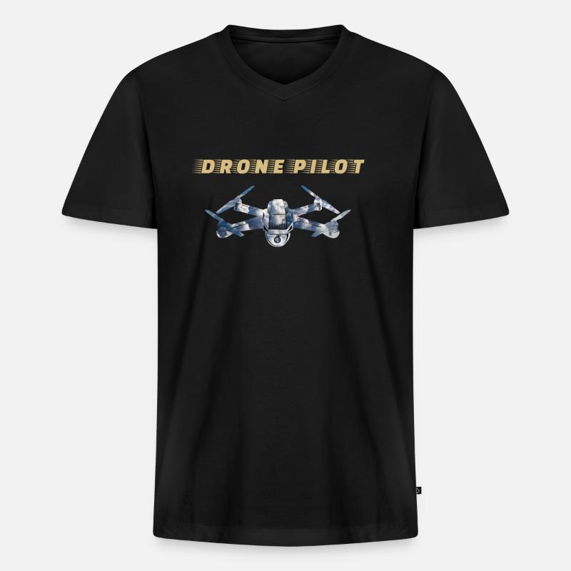 Drohnen Pilot Drone Pilot - Männer Premium Bio T-Shirt mit V-Ausschnitt - Schwarz