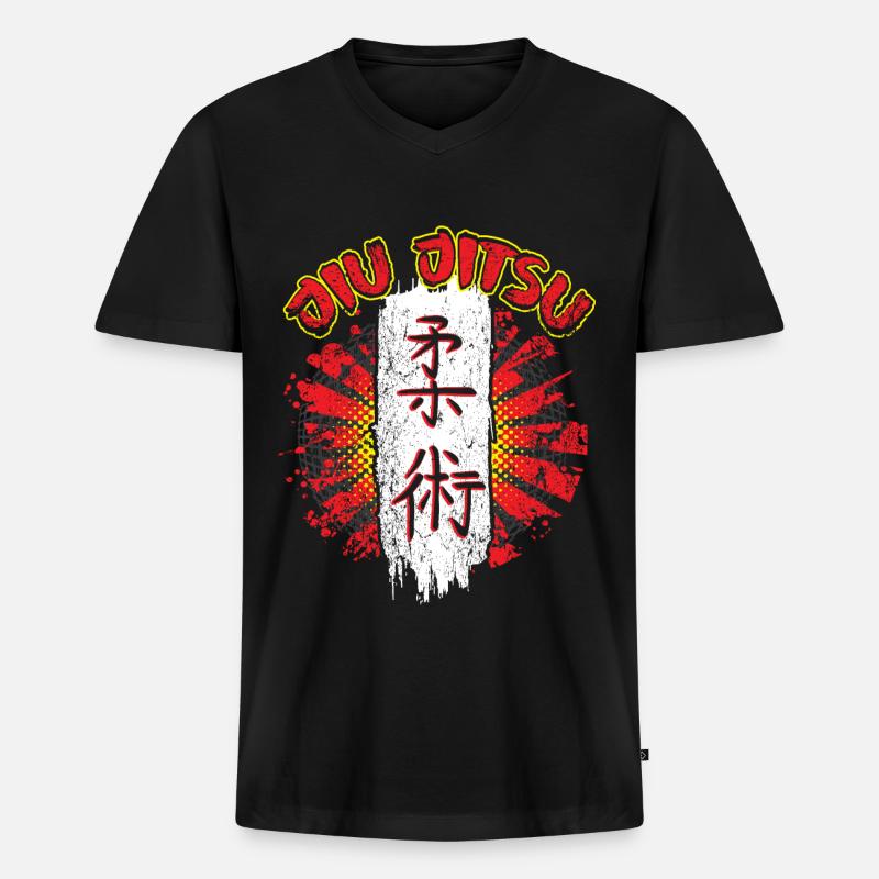 jiu jitsu - Männer Premium Bio T-Shirt mit V-Ausschnitt - Schwarz