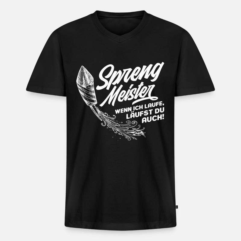 Silvester Feuerwerker Pyrotechniker Geschenk - Männer Premium Bio T-Shirt mit V-Ausschnitt - Schwarz