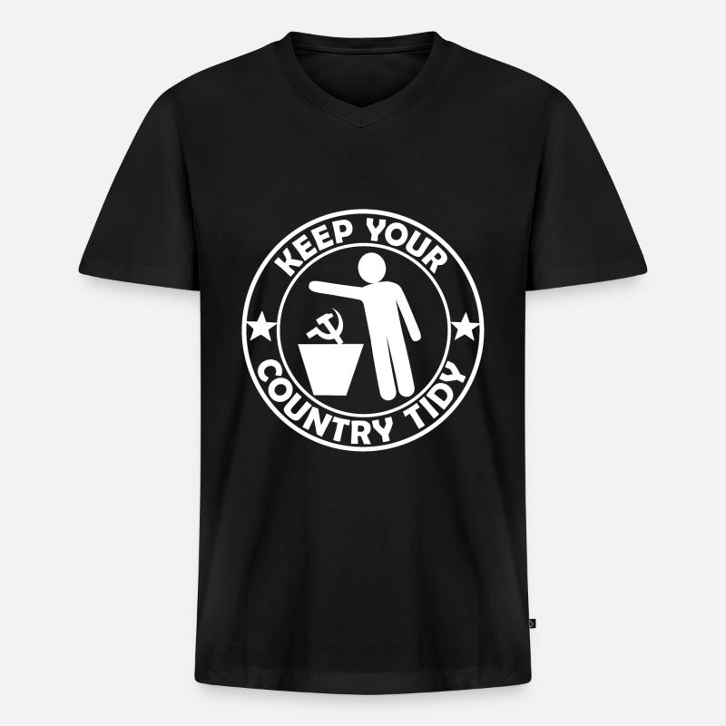 Der Sozialist - Männer Premium Bio T-Shirt mit V-Ausschnitt - Schwarz