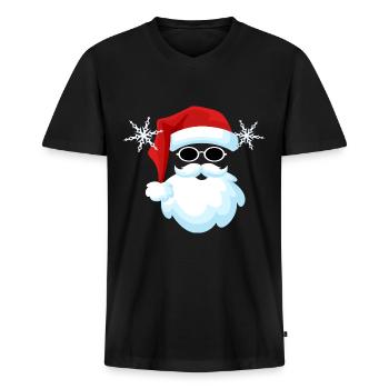 Weihnachtsmann - Männer Premium Bio T-Shirt mit V-Ausschnitt - Schwarz - Vorne - Nico (187cm)