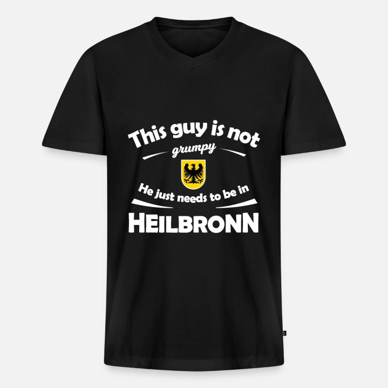 Die Heilbronner - Männer Premium Bio T-Shirt mit V-Ausschnitt - Schwarz