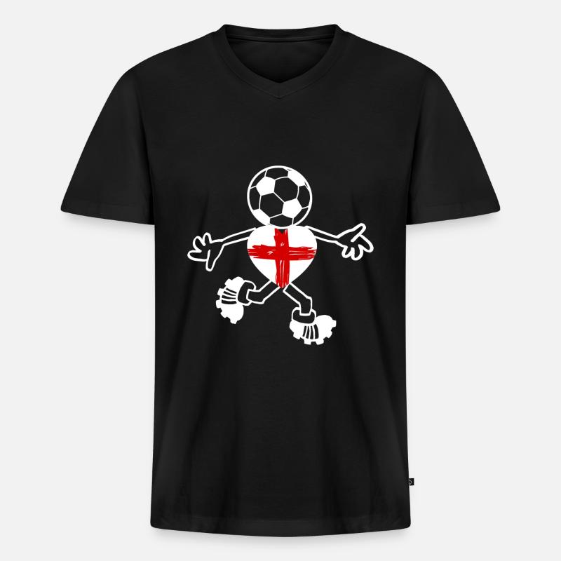Das englische Team - Männer Premium Bio T-Shirt mit V-Ausschnitt - Schwarz