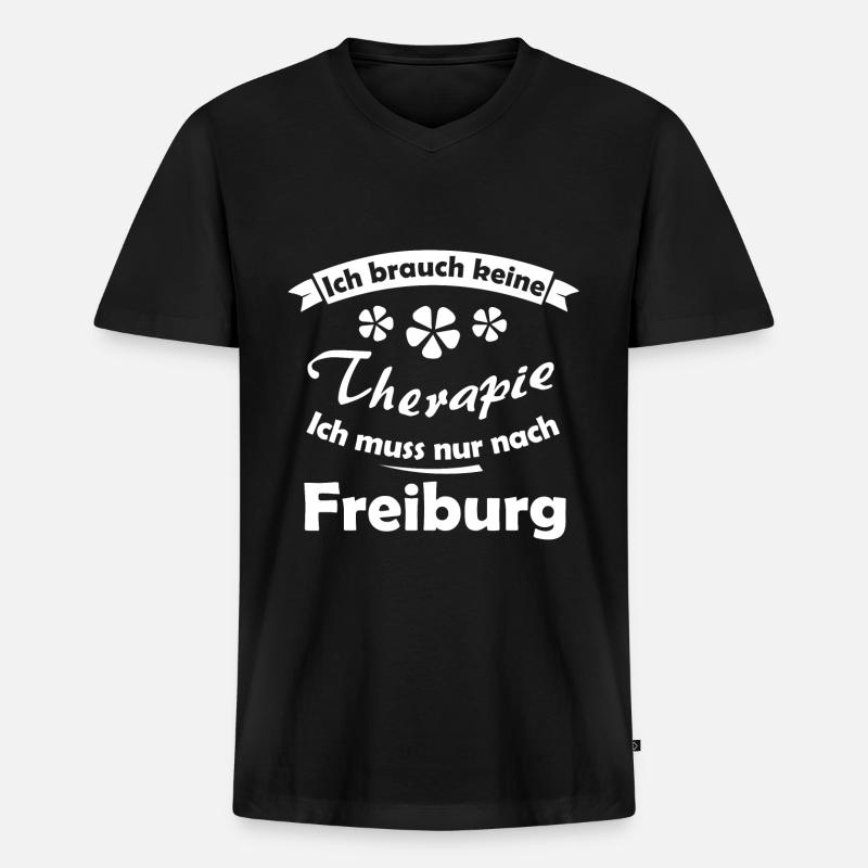 Daheem in Freiburg - Männer Premium Bio T-Shirt mit V-Ausschnitt - Schwarz