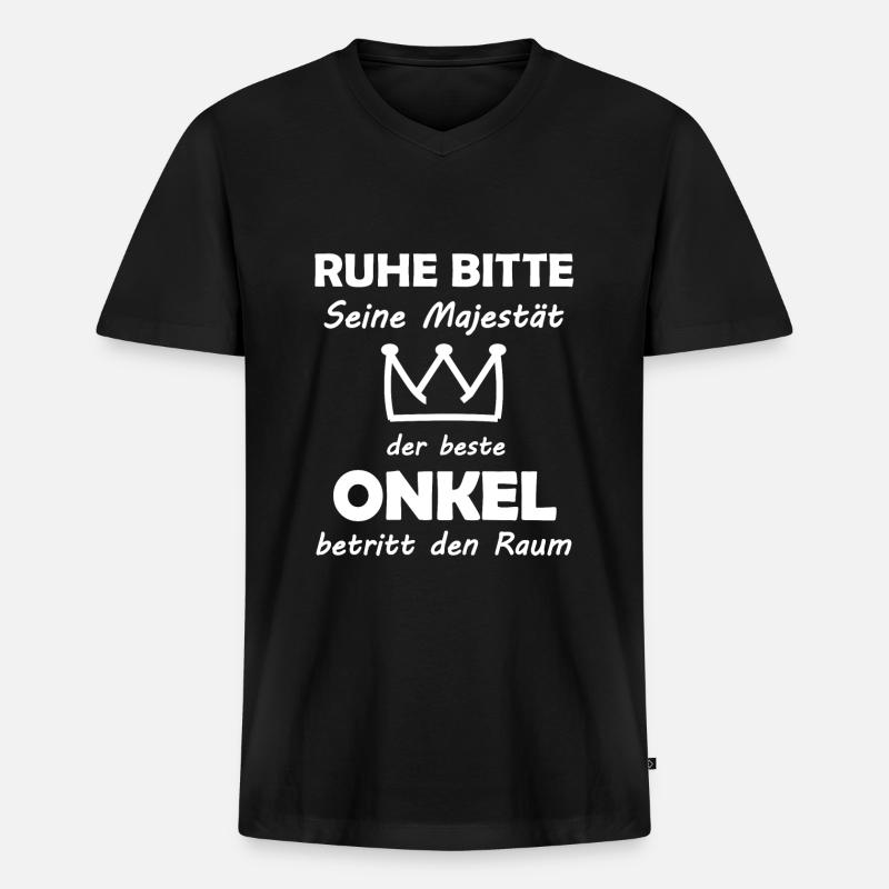 Der Onkel - Männer Premium Bio T-Shirt mit V-Ausschnitt - Schwarz