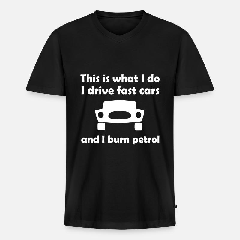 Die Autofahrer Freunde - Männer Premium Bio T-Shirt mit V-Ausschnitt - Schwarz