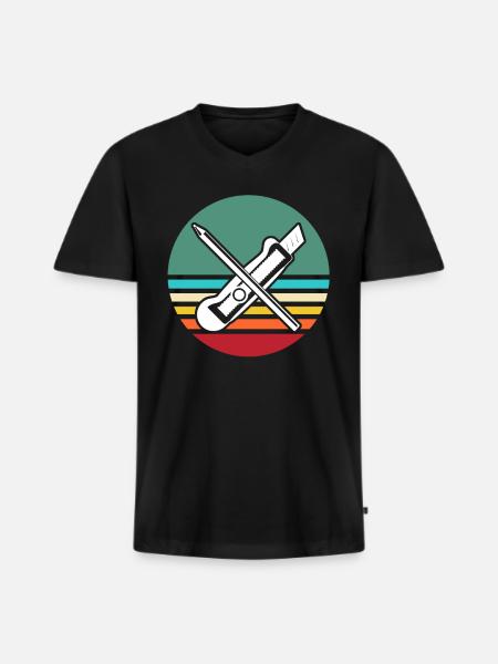 Modellbau Werkzeug Modellbauer - Männer Premium Bio T-Shirt mit V-Ausschnitt - Schwarz