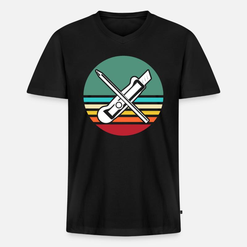 Modellbau Werkzeug Modellbauer - Männer Premium Bio T-Shirt mit V-Ausschnitt - Schwarz