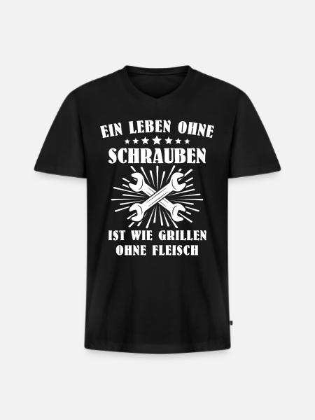 Schrauber Mechaniker Autoschrauber - Männer Premium Bio T-Shirt mit V-Ausschnitt - Schwarz