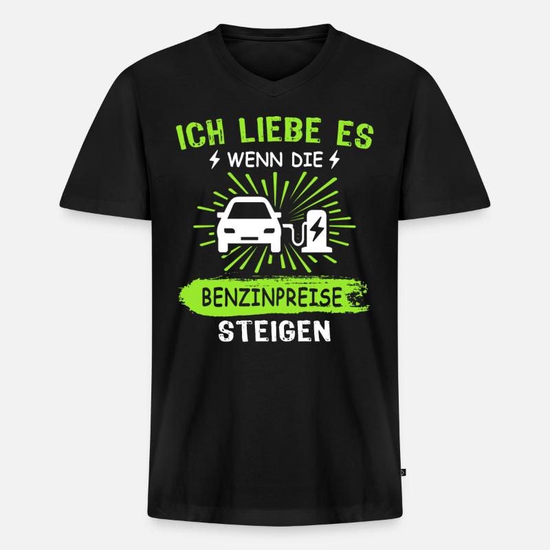 Eauto Elektroauto E-Auto - Männer Premium Bio T-Shirt mit V-Ausschnitt - Schwarz