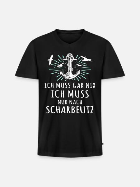 Scharbeutz Sprüche Scharbeutzer - Männer Premium Bio T-Shirt mit V-Ausschnitt - Schwarz