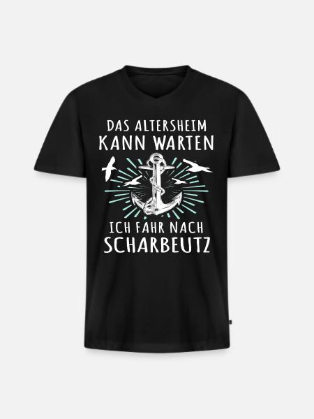 Scharbeutz Sprüche Scharbeutzer Ostsee - Männer Premium Bio T-Shirt mit V-Ausschnitt - Schwarz