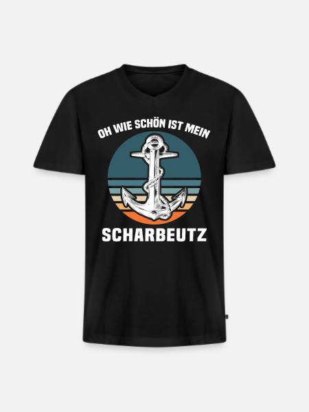 Scharbeutz Ostsee Scharbeutzer Urlaub - Männer Premium Bio T-Shirt mit V-Ausschnitt - Schwarz