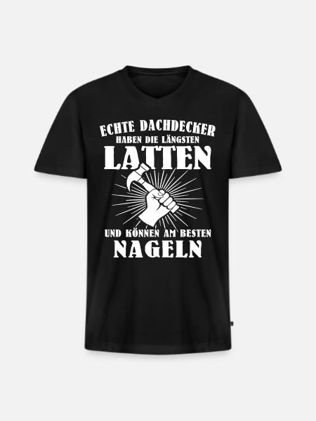 Dachdecker - Männer Premium Bio T-Shirt mit V-Ausschnitt - Schwarz