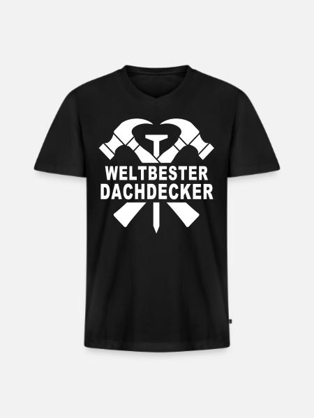 Dachdecker Dachspengler Dachklempner Dachdecken - Männer Premium Bio T-Shirt mit V-Ausschnitt - Schwarz