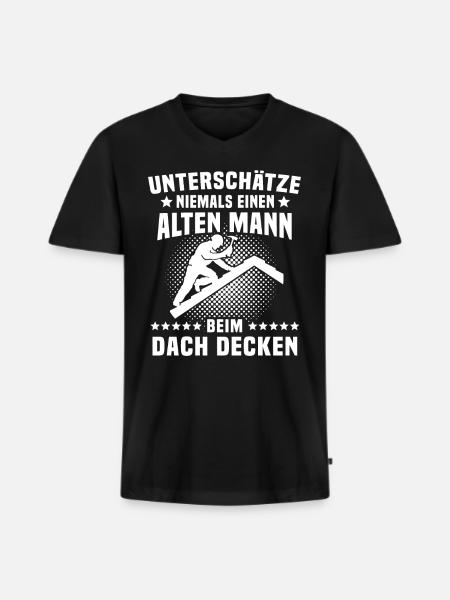 Dachdecker - Männer Premium Bio T-Shirt mit V-Ausschnitt - Schwarz