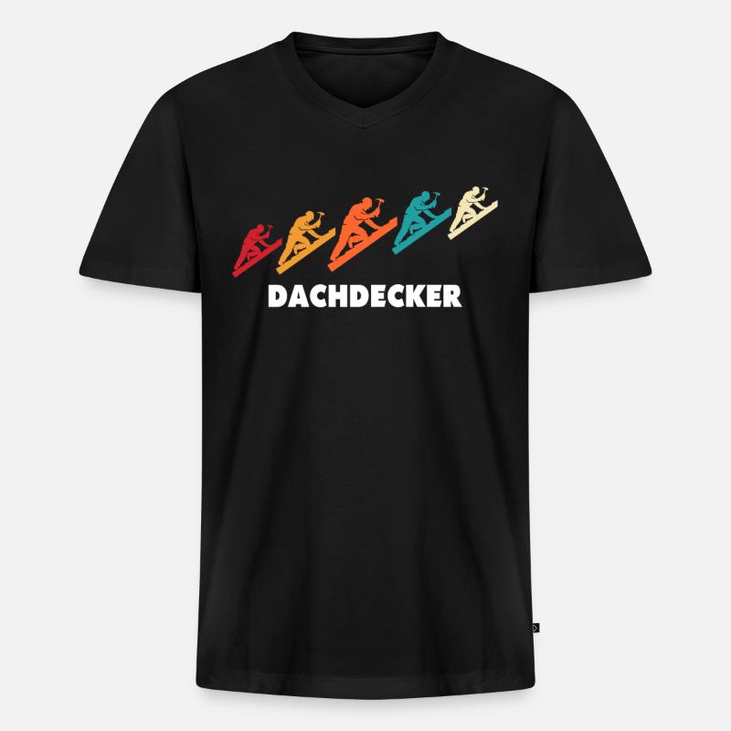 Dachdecker Dachspengler Dachdecken Dachklempner - Männer Premium Bio T-Shirt mit V-Ausschnitt - Schwarz