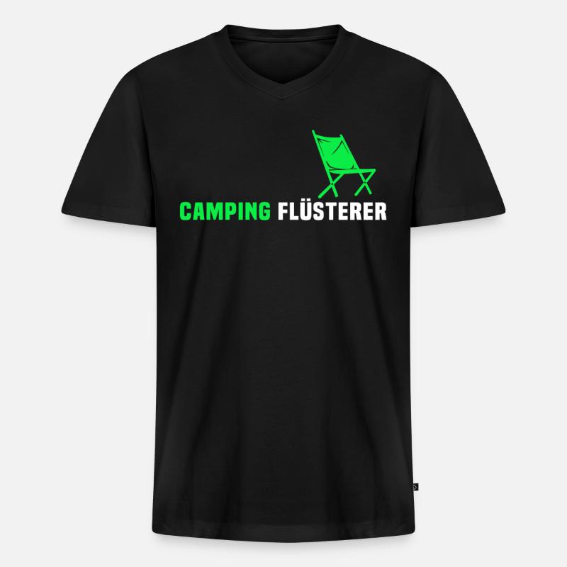Campen Wohnwagen Camping Flüsterer - Männer Premium Bio T-Shirt mit V-Ausschnitt - Schwarz