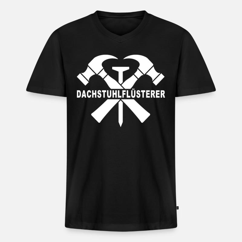 Dachdecker Handwerker Dachdecken - Männer Premium Bio T-Shirt mit V-Ausschnitt - Schwarz
