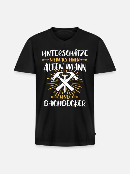 Dachdecker Dachspengler Dachklempner - Männer Premium Bio T-Shirt mit V-Ausschnitt - Schwarz