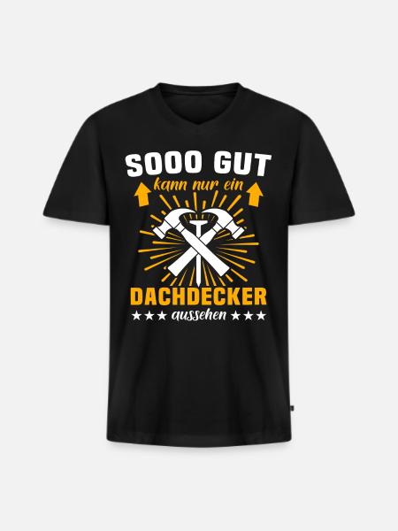 Dachdecker Dachspengler Dachklempner - Männer Premium Bio T-Shirt mit V-Ausschnitt - Schwarz