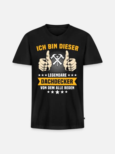 Dachdecker Dachspengler Dachklempner - Männer Premium Bio T-Shirt mit V-Ausschnitt - Schwarz