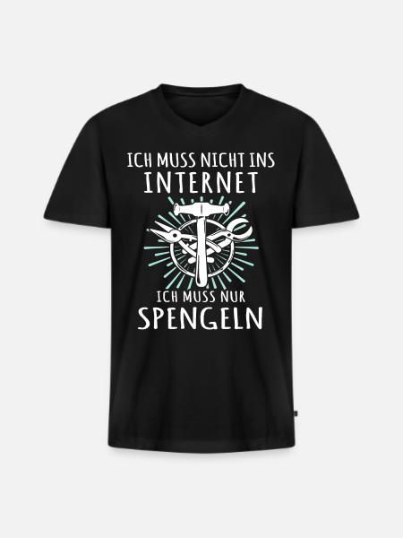 Spengler Sprüche Spengeln Bauspengler - Männer Premium Bio T-Shirt mit V-Ausschnitt - Schwarz