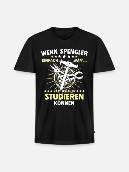 Spengler Bauspengler Spengeln - Männer Premium Bio T-Shirt mit V-Ausschnitt - Schwarz
