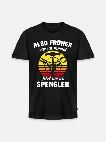 Spengler Spengeln Bauspengler - Männer Premium Bio T-Shirt mit V-Ausschnitt - Schwarz
