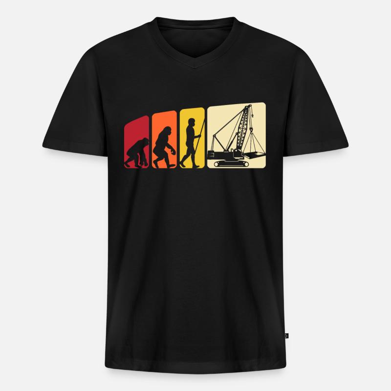 Grutier Evolution Grutier - T-shirt encolure en V Premium bio Homme - noir