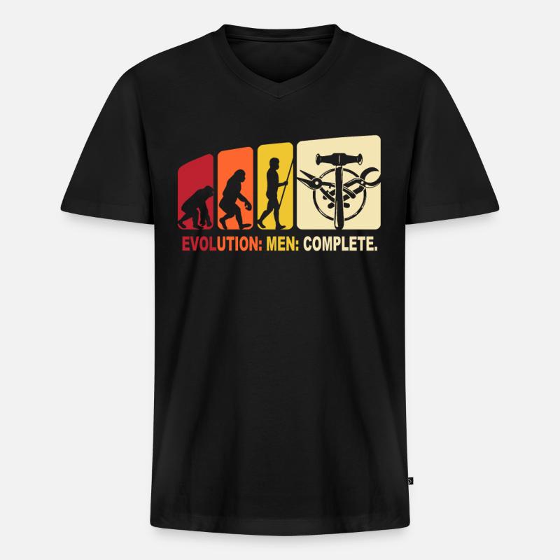 Spengler Evolution Bauspengler - Men's Premium Organic T-shirt with V-neck - black