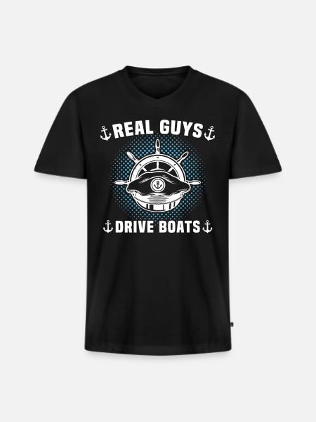 Captain Captain Boat - Men's Premium Organic T-shirt with V-neck - black