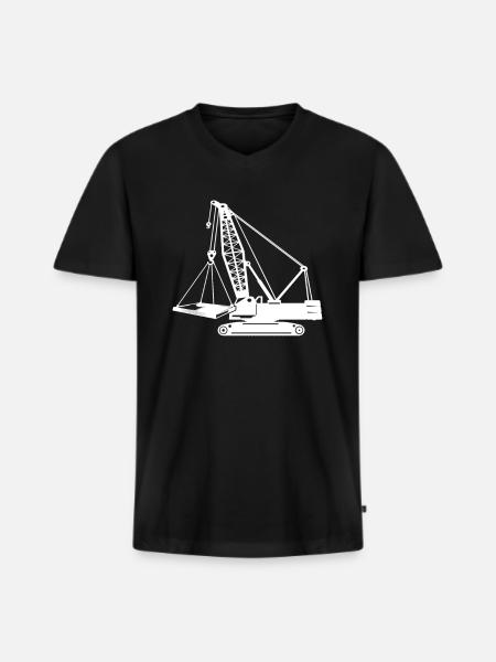 Kranführer Kran Kranfahrer - Männer Premium Bio T-Shirt mit V-Ausschnitt - Schwarz