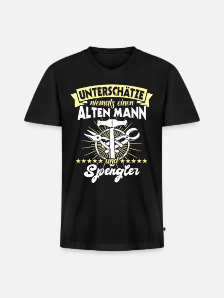 Spengler Beruf Bauspengler Sprüche - Männer Premium Bio T-Shirt mit V-Ausschnitt - Schwarz