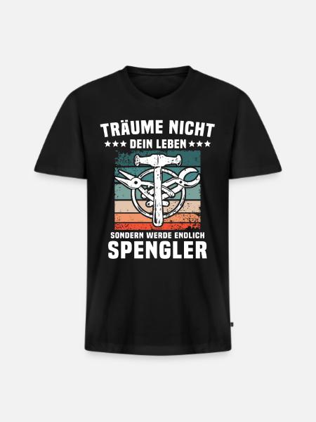 Spengler Spengeln Bauspengler - Männer Premium Bio T-Shirt mit V-Ausschnitt - Schwarz