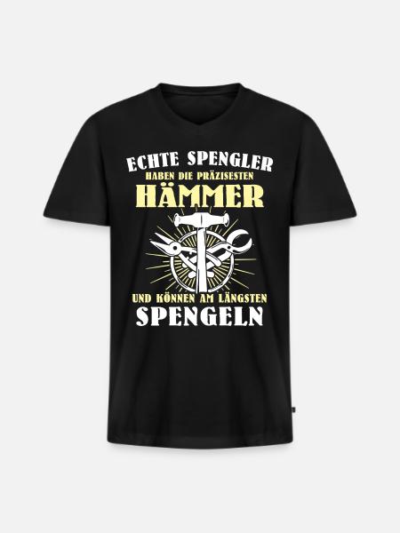 Spengler Spengeln Bauspengler - Männer Premium Bio T-Shirt mit V-Ausschnitt - Schwarz