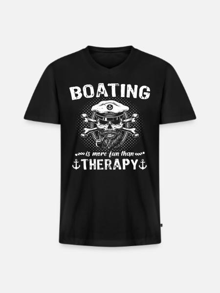 Kapitän Therapie Boot - Männer Premium Bio T-Shirt mit V-Ausschnitt - Schwarz