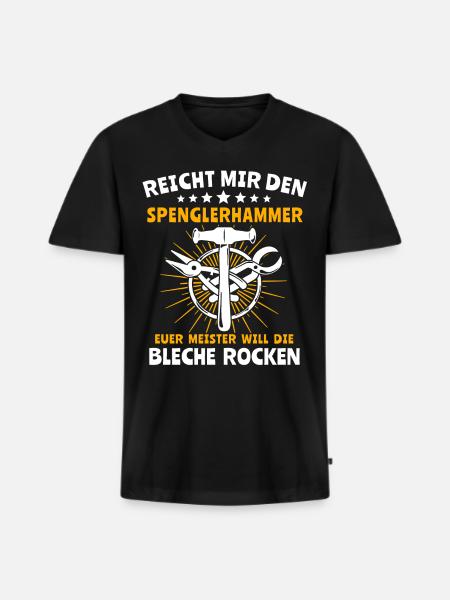 Spengler Beruf Bauspengler - Männer Premium Bio T-Shirt mit V-Ausschnitt - Schwarz