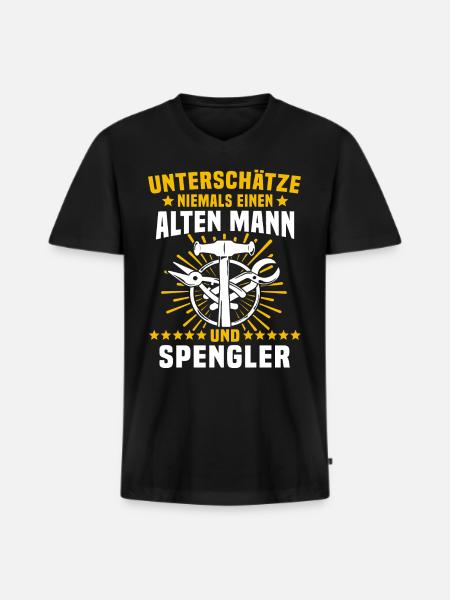Spengler Beruf Bauspengler - Männer Premium Bio T-Shirt mit V-Ausschnitt - Schwarz