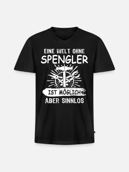 Spengler Bauspengler Karrosseriespengler - Männer Premium Bio T-Shirt mit V-Ausschnitt - Schwarz