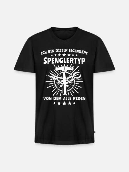 Spengler Beruf Bauspengler Sprüche - Männer Premium Bio T-Shirt mit V-Ausschnitt - Schwarz