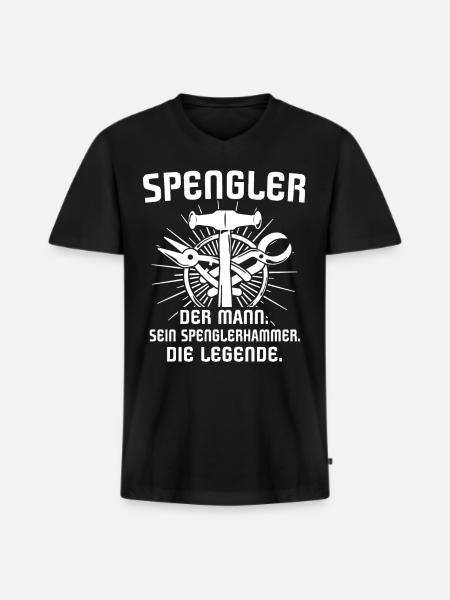 Spengler Beruf Karosseriespengler Sprüche - Männer Premium Bio T-Shirt mit V-Ausschnitt - Schwarz