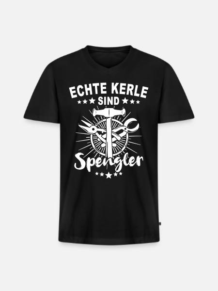 Spengler Beruf Karosseriespengler Sprüche - Männer Premium Bio T-Shirt mit V-Ausschnitt - Schwarz