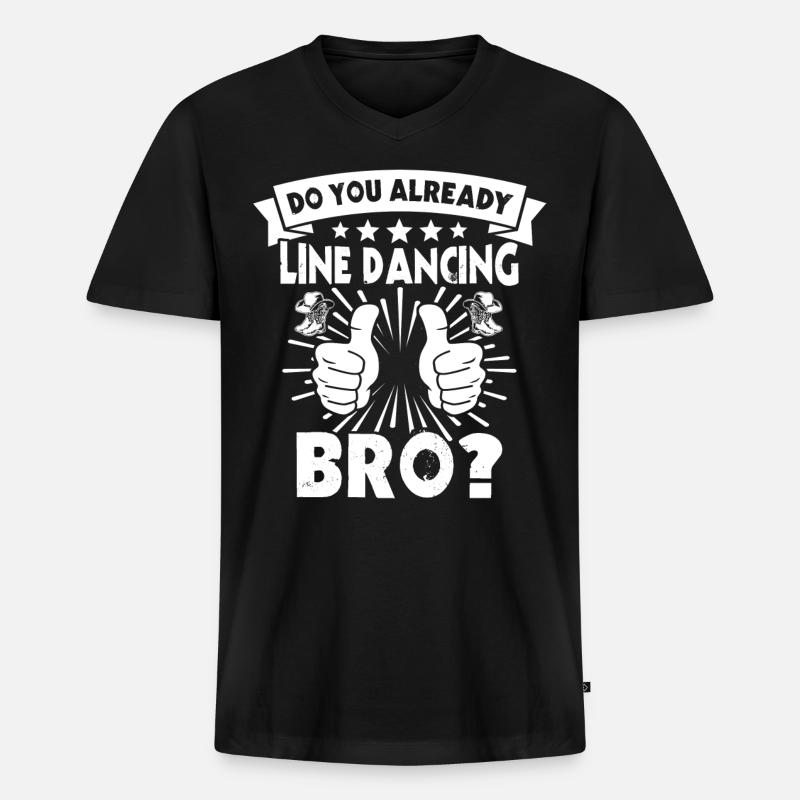 Line Dancing Line Dance - Männer Premium Bio T-Shirt mit V-Ausschnitt - Schwarz