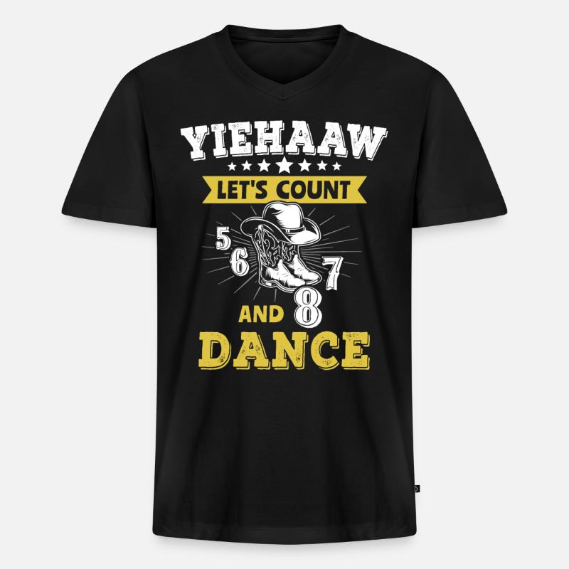 Line Dance Line Dancing - Männer Premium Bio T-Shirt mit V-Ausschnitt - Schwarz