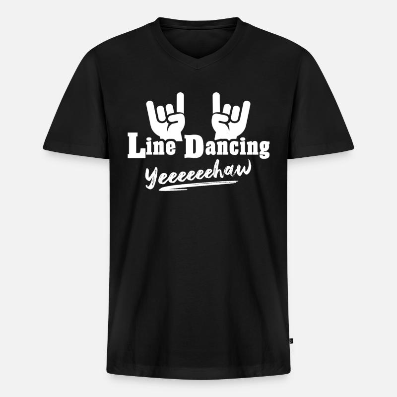 Line Dancing Line Dance - Männer Premium Bio T-Shirt mit V-Ausschnitt - Schwarz