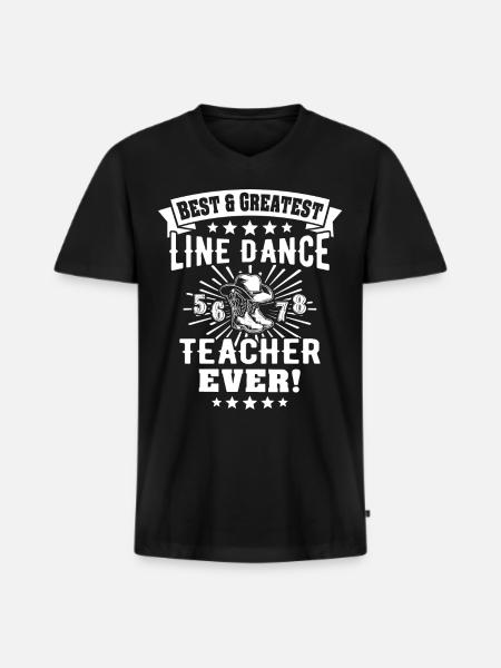 Line Dancing Teacher Line Dance - Men's Premium Organic T-shirt with V-neck - black